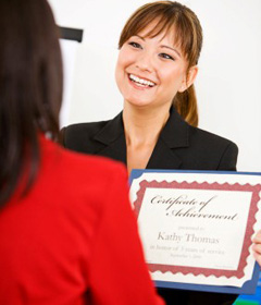 Presenting Certificate of Achievement